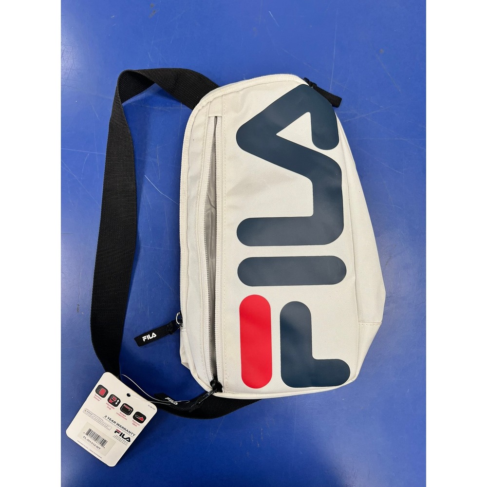 Fila White Sling Bag Crossbody Backpack Navy Red Logo FL-SH-512-WT NWT